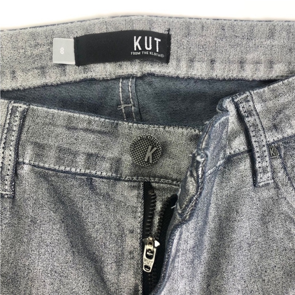 Kut From The Kloth Pants 8 Connie Ankle Zip Silver NWT Skinny Stretch New - Picture 15 of 16